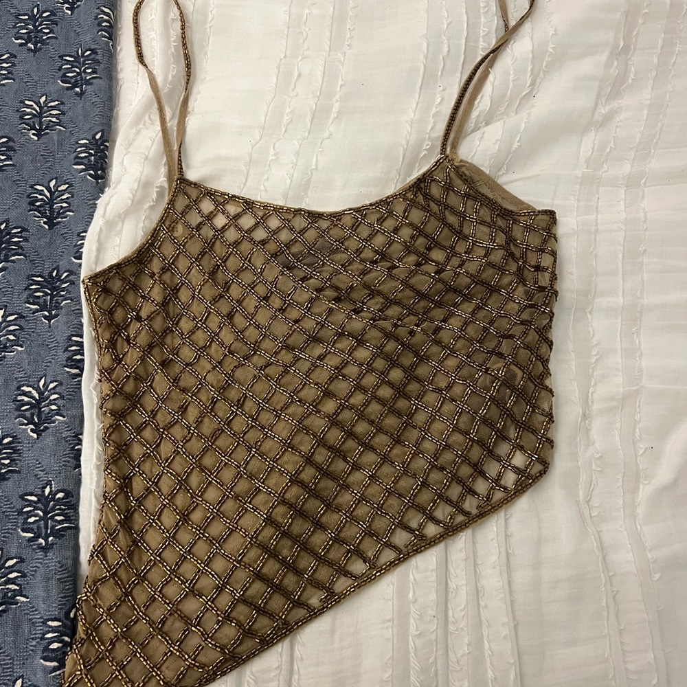 H:Ours Louella Top in Metallic Bronze - Size S